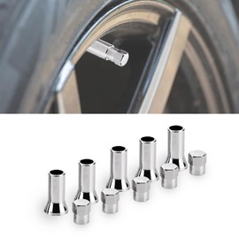 Universal TPMS Chrome Valve Stem Sleeve Covers and Cap Dress Up Kit- Set of 5, FITS All TPMS Rubber Valve Stems for All Make and Model Cars and Trucks with TPMS Sensors (TR414AC)