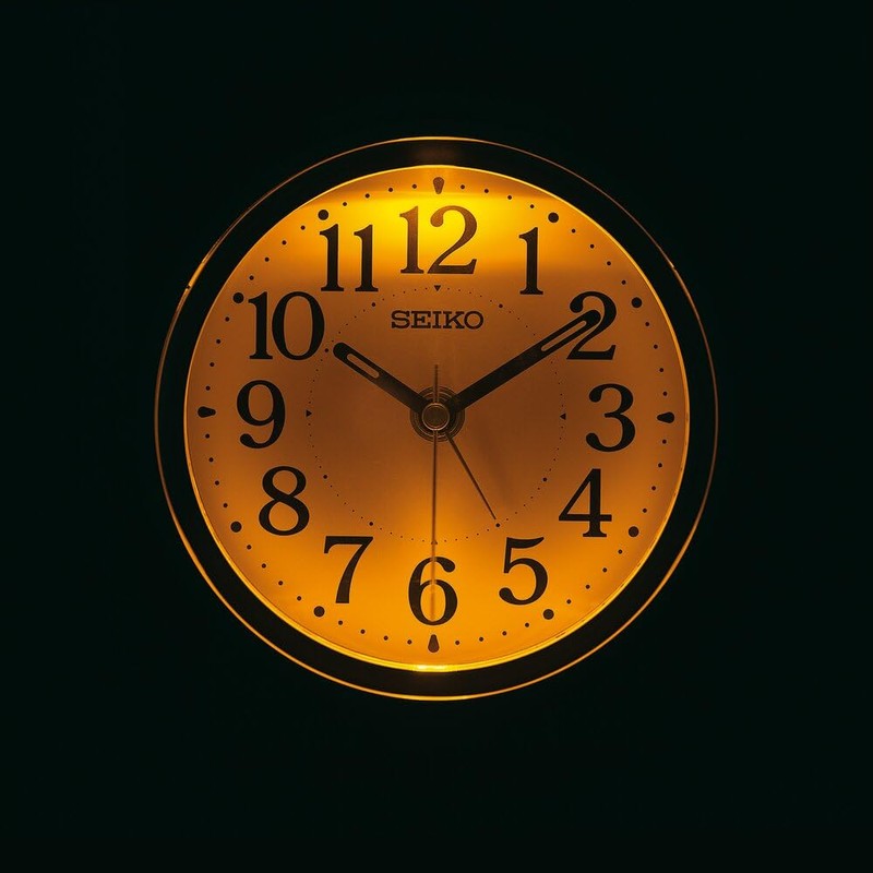 Seiko Clock KR518S Alarm Clock, Automatic Lighting, Analog, Visible at