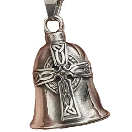 THE RIDE BELL Celtic Cross Biker Ride Bell w BLK Hanger fit Motorcycles Harley bagger dyna HD