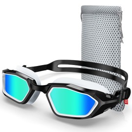 Findway Swimming Goggles, Anti Fog/UV,Polarized Goggles Swimming Adult for Men Women Youth with Replace Nose Piece,No Leaking,Clear Vision