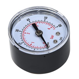 Axial Pressure Gauge, Pressure Gauge, Mechanical Pressure Gauge for Oil, Water, 1 8" Bspt Back Connection (0 30 Psi 0 2 Bar) (0-60 psi, 0-4 bar)