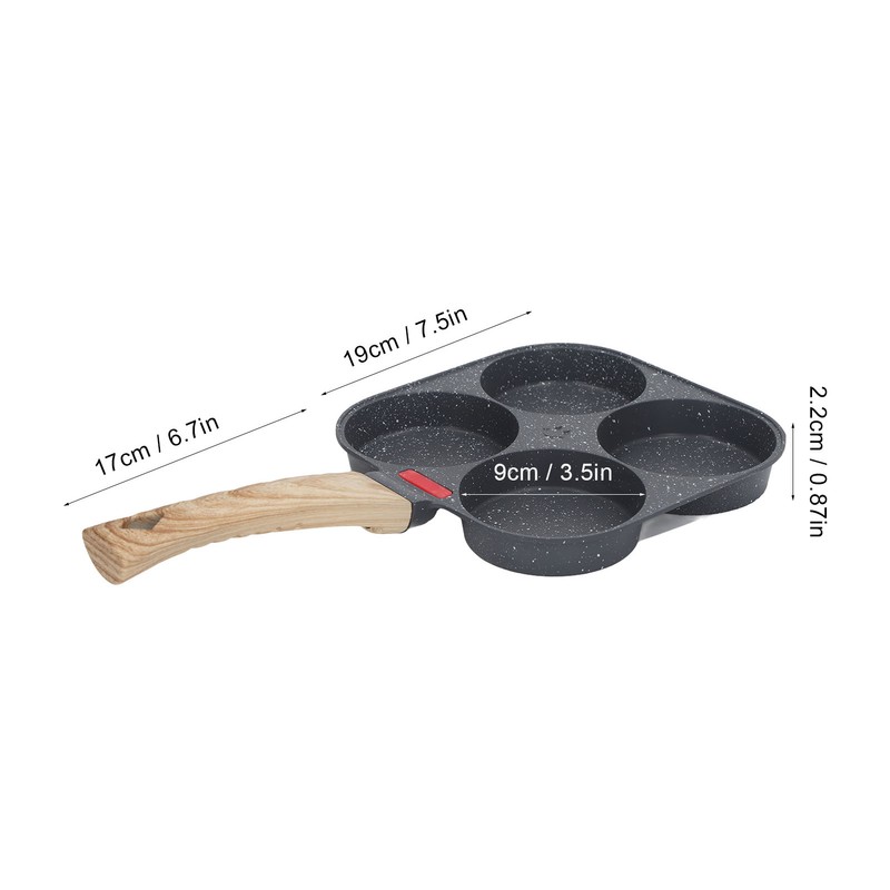 Egg Frying Pan Heat Sensitive Silicone Aluminium Pancake Frying Pan