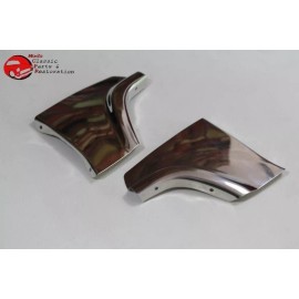 FDM MFG 52-54 Ford Mercury Rear Fender Skirt Stainless Steel Scuff Plates Pads Pair New