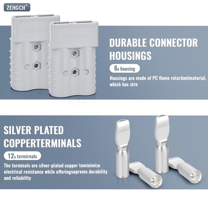 ZEHGCH 350Amp 600V Battery Cable Quick Connect/Disconnect Connector Plug Kit