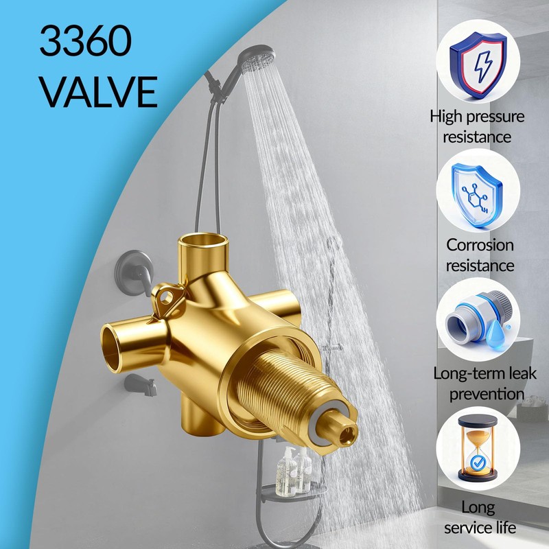3-Function Shower Transfer Valve for Moen 3360 Commercial 3 Way