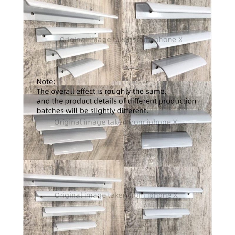 HONJIE 10Pcs 4.72" White Arc Surface Pull,White Edge Pulls Furniture