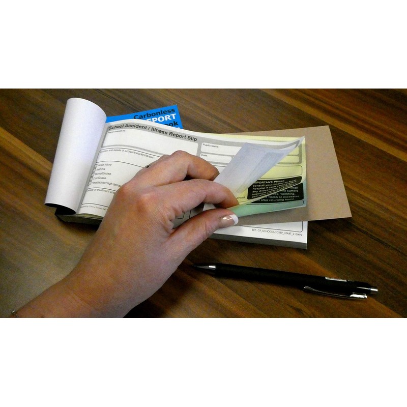 NCR School Accident Report Triplicate Book 99 x 210mm 50