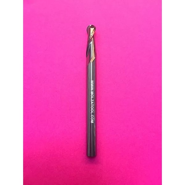 MOLZA TOOL CARBIDE BALL NOSE END MILL 1/4" DIAMETER 3/4"