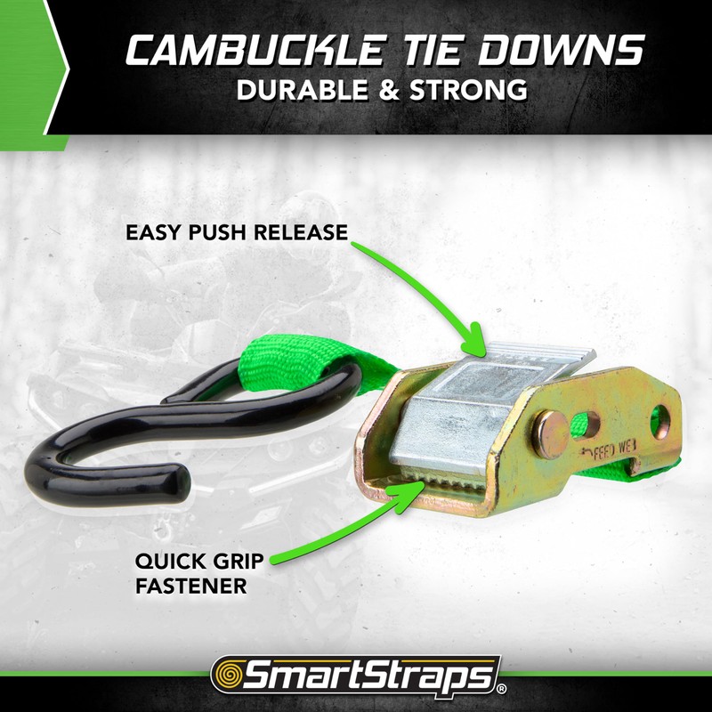 SmartStraps 10-Foot Cambuckle (4pk) 900 lbs Break Strength, 300 lbs