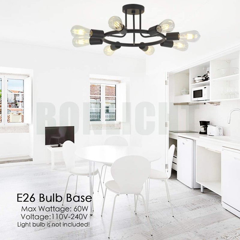 BONLICHT 8 Lights Semi Flush Mount Sputnik Ceiling Light Modern