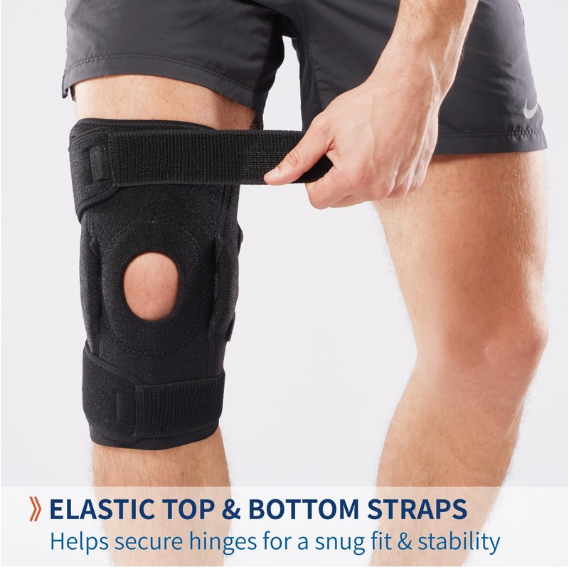 Comforband Adjustable Hinged Knee Brace, with Dual Side Polycentric Hinges