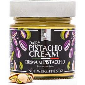 Gourmanity Dairy Pistachio Cream Spread, Perfect for Dubai Pistachio Chocolate Bar, Luxury Pistachio Butter Cream For Sweet And Savory Dishes, Ideal for Italian Recipes, 8.5 oz Jar