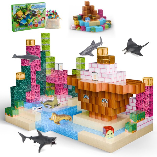 Demolike Magnetic Blocks - 110 Piece Lead Magnetic World Set,