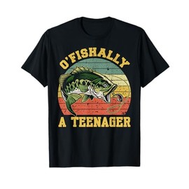 Fisherman 13 Years Old Birthday Gift For Boys Vintage O'Fishally A Teenager Funny 13th Birthday Fishing T-Shirt