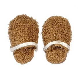 Melody Jane Dollhouse Mens Brown Slippers Miniature Bedroom Bathroom Accessory