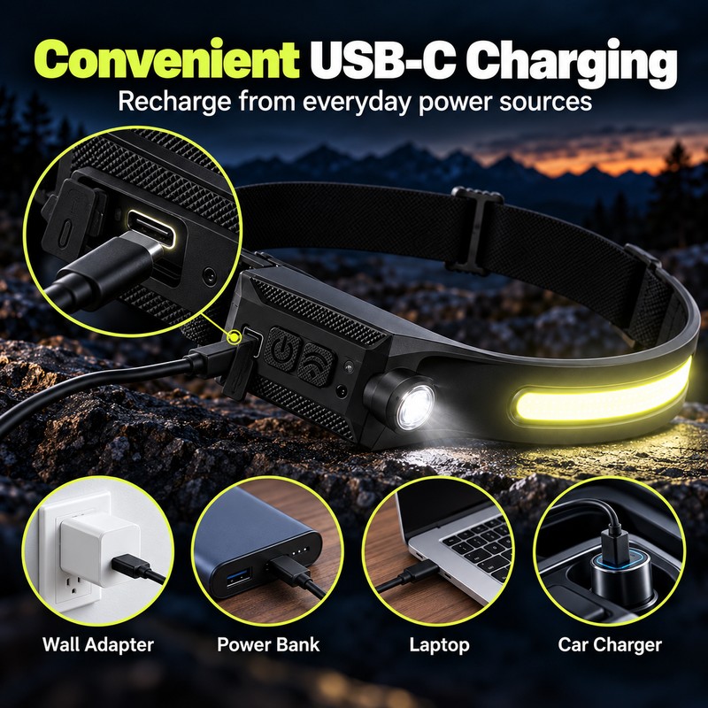 Rechargeable LED Headlamp for Camping & Outdoor Activities – 230°