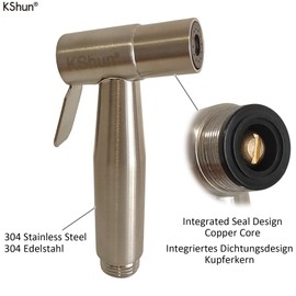 Compact 1/2” Garden Hose Washing Sprayer Gun Set 304 Stainless Steel Pressure Added Including Spiral Hose Pipe 4m Usable Length Telescopic Washing Balcony Floor Toilet Bathroom Bidet
