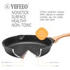 YIIFEEO Non Stick Frying Pan Set with Lids, Granite Skillet