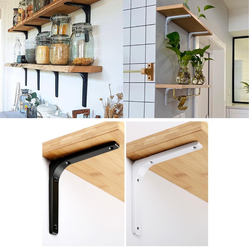 Joyangy 4pcs 4 Inch L Brackets, Heavy Duty Wall Mount