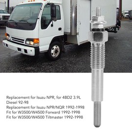 Engine Quick Start Glow Plugs,4Pcs Engine Glow Plugs 8‑97028‑369‑0 Quick Start Glow Plug Set Replacement for Isuzu NPR NQR 1992 to 1998