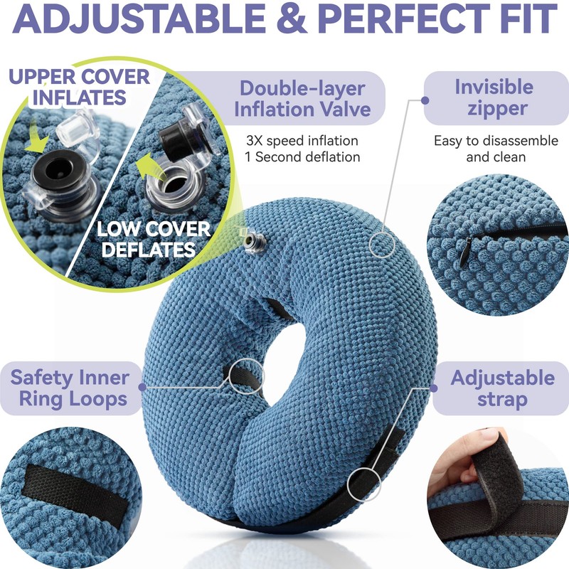 Loflaze Inflatable Dog Cone Collar - Dog Neck Donut Cone