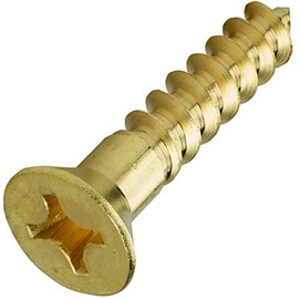 #4 x 5/8" Solid Brass Wood Screws Kit Hardware Flat Head Phillips Drive Pack of 100 Fastener Set LS03040F