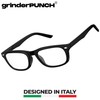 grinderPUNCH High Magnification Power Readers Slim Reading Glasses 4.00-6.00 Black/4.50
