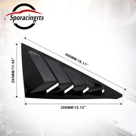 Sporacingrts Bright Black Side Window Louvers & Air Vent Scoop Shades Compatible with 11th Gen Honda Civic Hatchback (2022-2025) - Sport Car Exterior Accessories