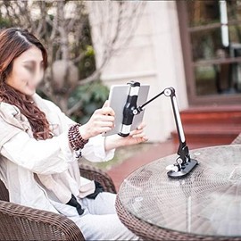 Actualizado Soporte para teléfono móvil con Doble Ventosa, Soporte Universal para Tableta y Coche, Brazo de aleación de Aluminio, ergonómico,...      