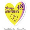 4 x Small 50mm 'Happy 48 Years Anniversary' Permanent Sticker
