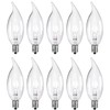 Tiqian 10-Pack E12 Base 60W B10 CTC Incandescent Clear Dimmable