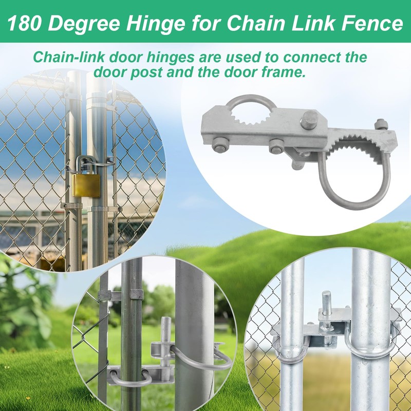 Wmebee 6-5/8" Chain Link Fence 180 Degree Commercial Duty Gate