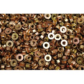 Lexar Industrial (150) Toplock Flange Nuts 3/8-16 Grade G Yellow Zinc All Metal Locking Nut 8/G
