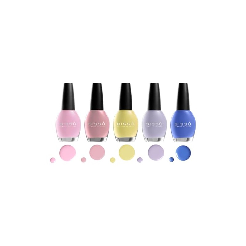 Biss, Kit 10 Esmaltes 5 ml Top Coat, Aceite y