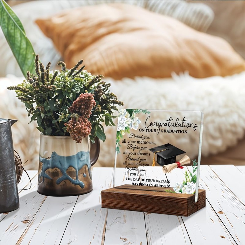Congratulations On Your Graduation Acrylic Office Desk Decor Sign