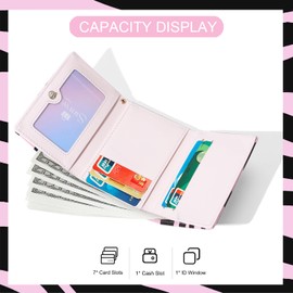 Sunwel Fashion Girls Cute Cow Print Mini Wallet Small Wallet Cash Pocket Card Holder ID Window Purse for Women (PINK ZEBRA PRINT)