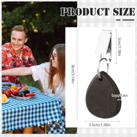 ZCYSRLQIN 6 Pcs Tablecloth Weights Pendant Teardrop Shape Table Cover Weights with Metal Clips for Outdoor Picnic Garden Patio Party Camping Dinner Table Cover Decoration (Black)