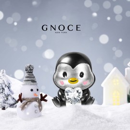 GNOCE Hugging Heart Gemstone Charm Sterling Silver Animal Pearl Jewellery for Women Girls Daughter Fit Snake Chain Bracelets / Necklace, Silver