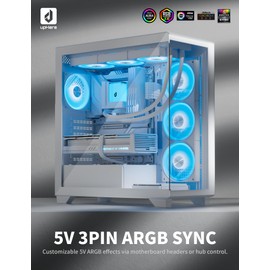 upHere 360mm AIO Liquid CPU Cooler - Intel LGA 1851/1700/2011 & AMD AM5/AM4, Magnetic Pump Cover, 5V ARGB SYNC, All-in-One Cable Mangement, 300W TDP Cooling （White）