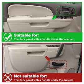 Front Driver & Passenger Side Door Armrest Compatible with 2010 2011 2012 2013 2014 Silverado Sierra Suburban Tahoe Yukon Avalanche Repair with Door Release Handle Above Armrest,Replace OE 80995,Tan