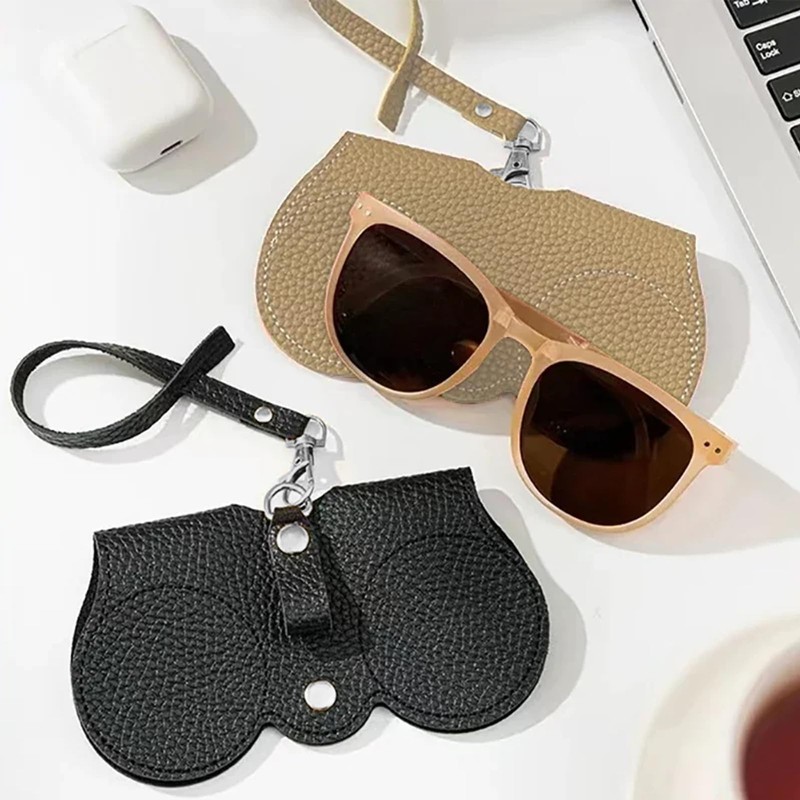 BOBOAR Sunglasses Case Leather Soft Holder Eyeglass Slim Glasses Pouch