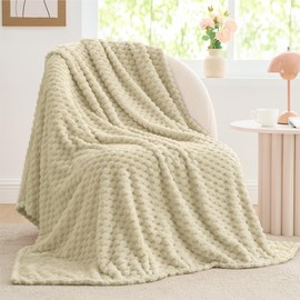 BEDELITE Fleece Throw Blanket for Couch & Bed - 3D Jacquard Decorative Almond Blanket, Super Soft and Cozy Warm Fuzzy Blanket All Seasons Suitable, 60x80Inches
