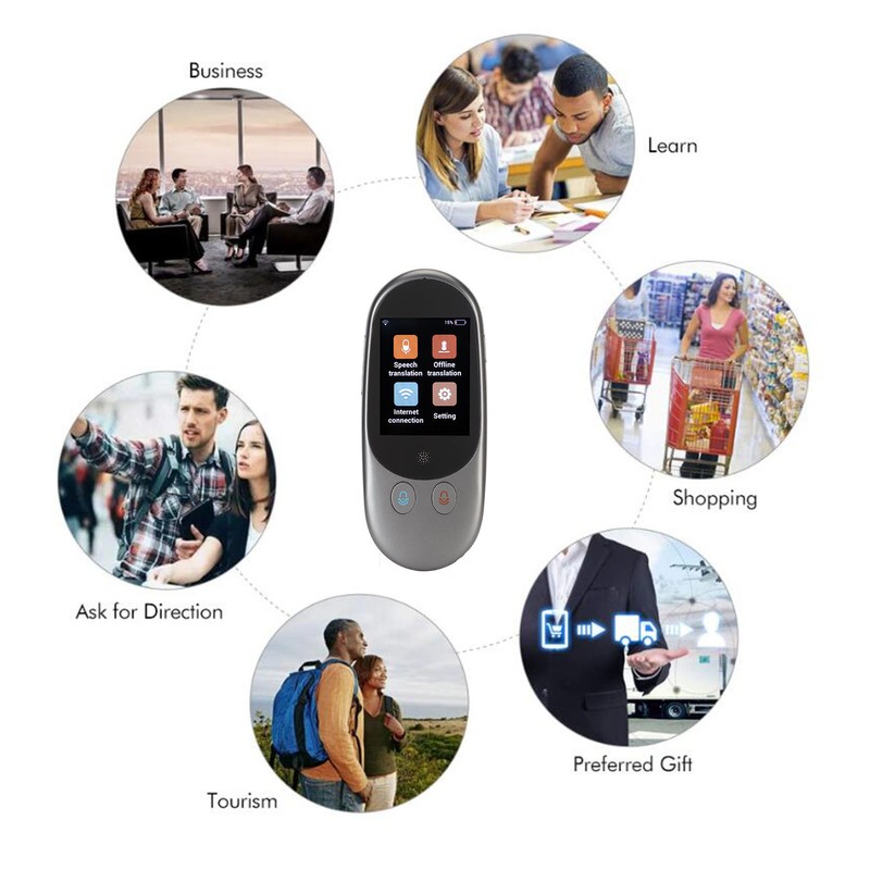 Language Translator Device 126 Different Languages 2.4inch LCD Touch Screen