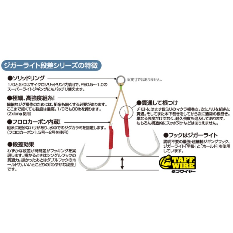 OWNER(オーナー) アシストフック JD-25 ジガーライト段差 ホールド 2/0号 2組 11768