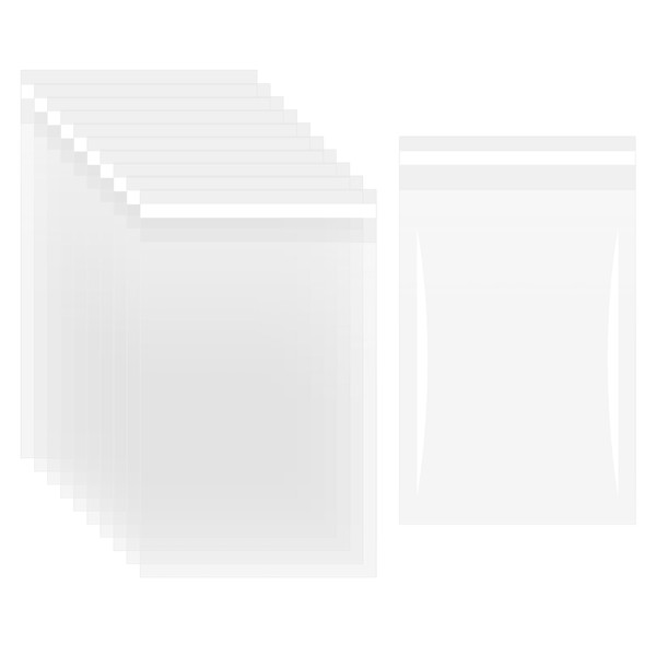 HARFINGTON 100pcs Self Sealing Cello Bags, 4.7x6.7-inch Clear Resealable Self