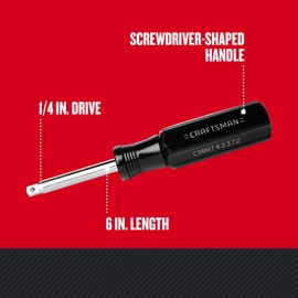 CRAFTSMAN 6 Inch Nut Driver, Screwdriver Shaped Spinner Handle, 1/4 Drive (CMMT43372)
