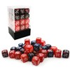 36pcs 12mm Positive and Negative Dice Counters Marble Red+Gemini Red&Black