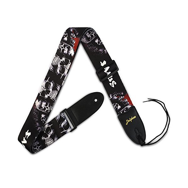 Dulphee Guitar Strap Skull Design Cool Polyester Shoulder Strap for