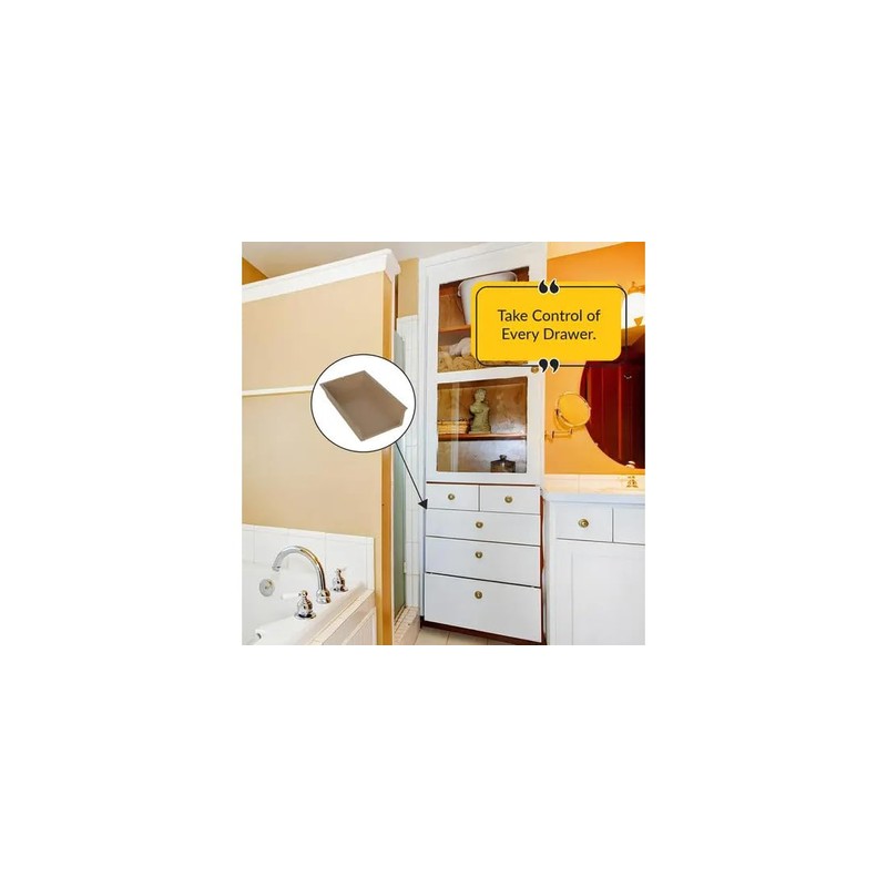 Brixwell 45-91 Cabinet Drawer Insert, Beige Plastic Organizer,11-3/4" Width,18-1/2" Depth,4"