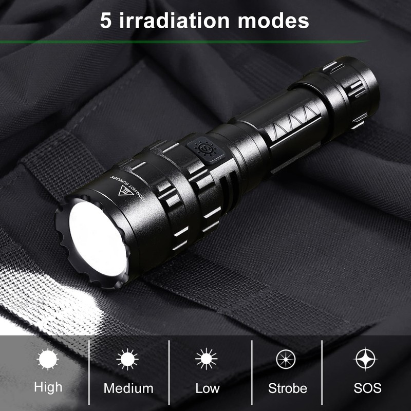 APLOS F01 LED Flashlights Rechargeable - 1200 Lumens Bright Flashlight,